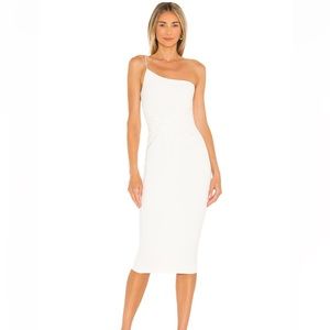 Nookie Lust One Shoulder Midi Dress White M NWT